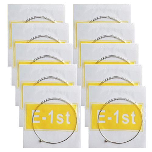 Acoustic Guitar High E Strings, Light Tension – Corrosion-Resistant Rust-Prevent Brass, Offers a Bright and Well-Balanced Acoustic Tone High E 1st 10 Pack