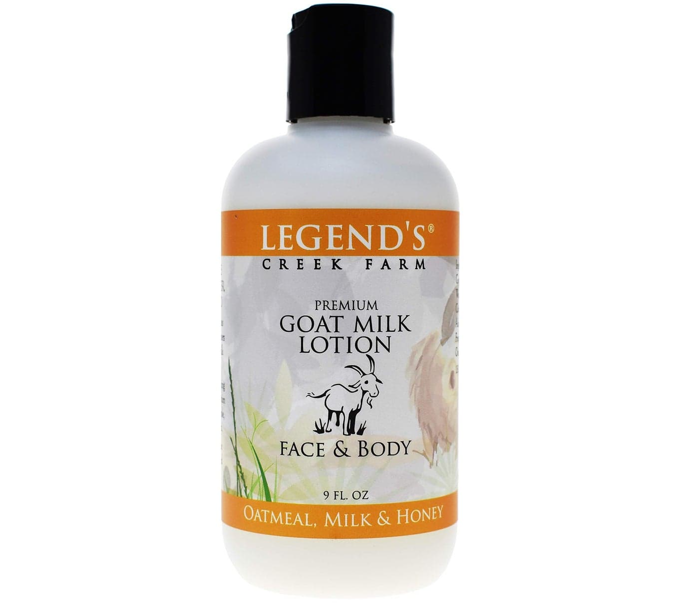 Legends Creek Farm Goat Milk Lotion Moisturizing Goat Milk Body Lotion for Body Hand Face 9 oz Body Moisturizer with Shea Butter Sunflower Oil Aloe Handmade in USA Oatmeal Milk Honey