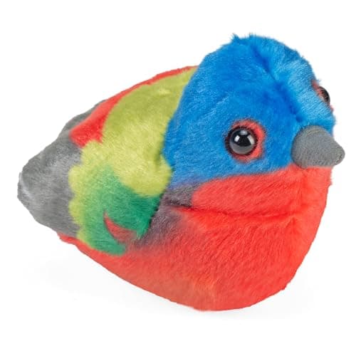 Wild Republic Audubon Birds Painted Bunting Plush with Authentic Bird Sound Stuffed Animal Bird Toys for Kids Birders