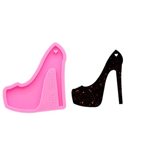 Super Shiny High Heels Silicone Mold Women Fashion Resin Keychain Molds Silicone Mold for Jewelry Making Epoxy Resin Craft Home Decoration Molds Silicone Mold for Resin Casting Polymer Clay Moulds