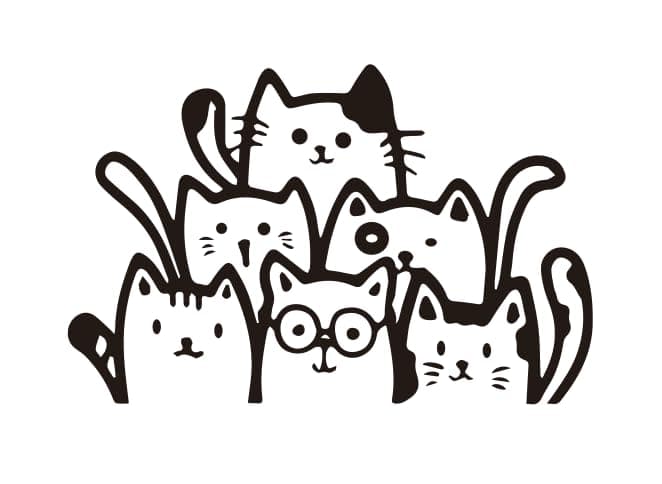Standing 6 Cats for Window Vinyl SelfAdhesive Decal Cute Cats Anime JDM Car Accessory Car Decals for Women Kids Use for Laptop Case Waterbottle Black