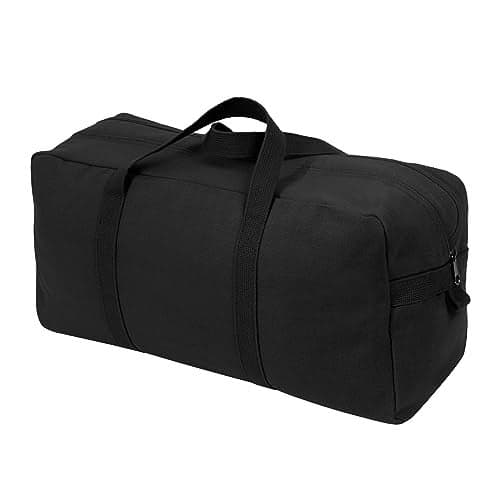 Rothco Canvas Tanker Style Tool Bag - Heavy-Duty Multipurpose Gear Carrier for Mechanics, Plumbers, Electricians, Athletes, Black