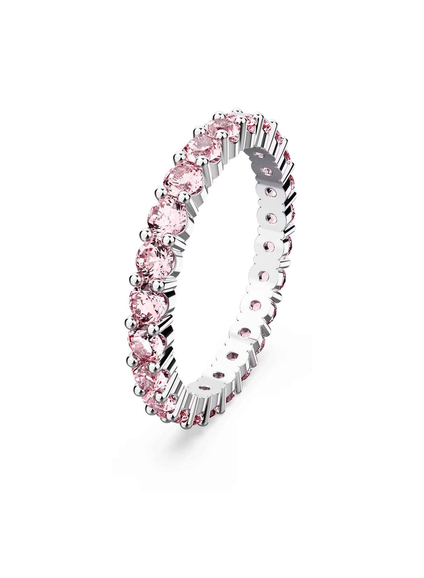 Matrix Ring Round Cut, Pink, Rhodium Plated-5658852