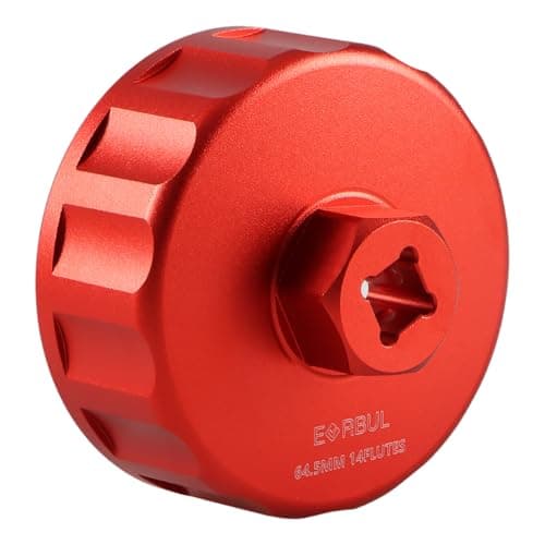 EVRBUL CNC 64.5mm 14 Flute Oil Filter Wrench Tool Oil Filter Cap Wrench Oil Filter Cap Socket Removal Tool Compatible with Toyota Avalon Camry Corolla Highlander Sequoia Tacoma Tundra Venza Matrix