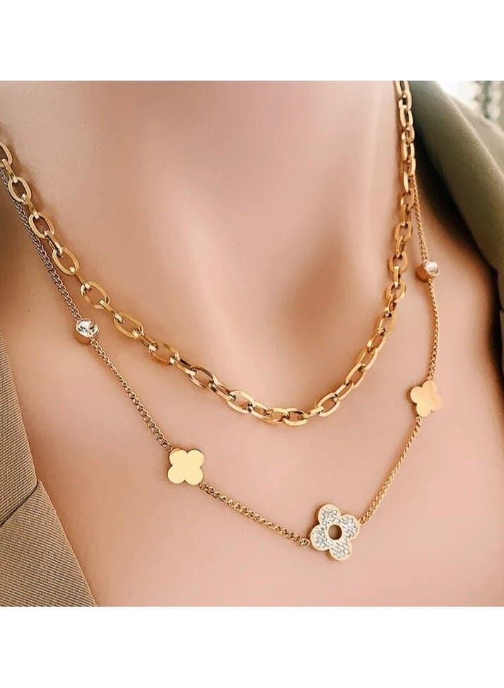 Elegant Gold Stainless Steel Necklace For Women