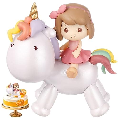 Toyvian Mini Unicorn Cake Decor Cartoon Unicorn Cake Topper Resin Figure Unicorn Cake Topper for Little Girl Birthday Party Decor Kids Unicorn Figure Topper Decor