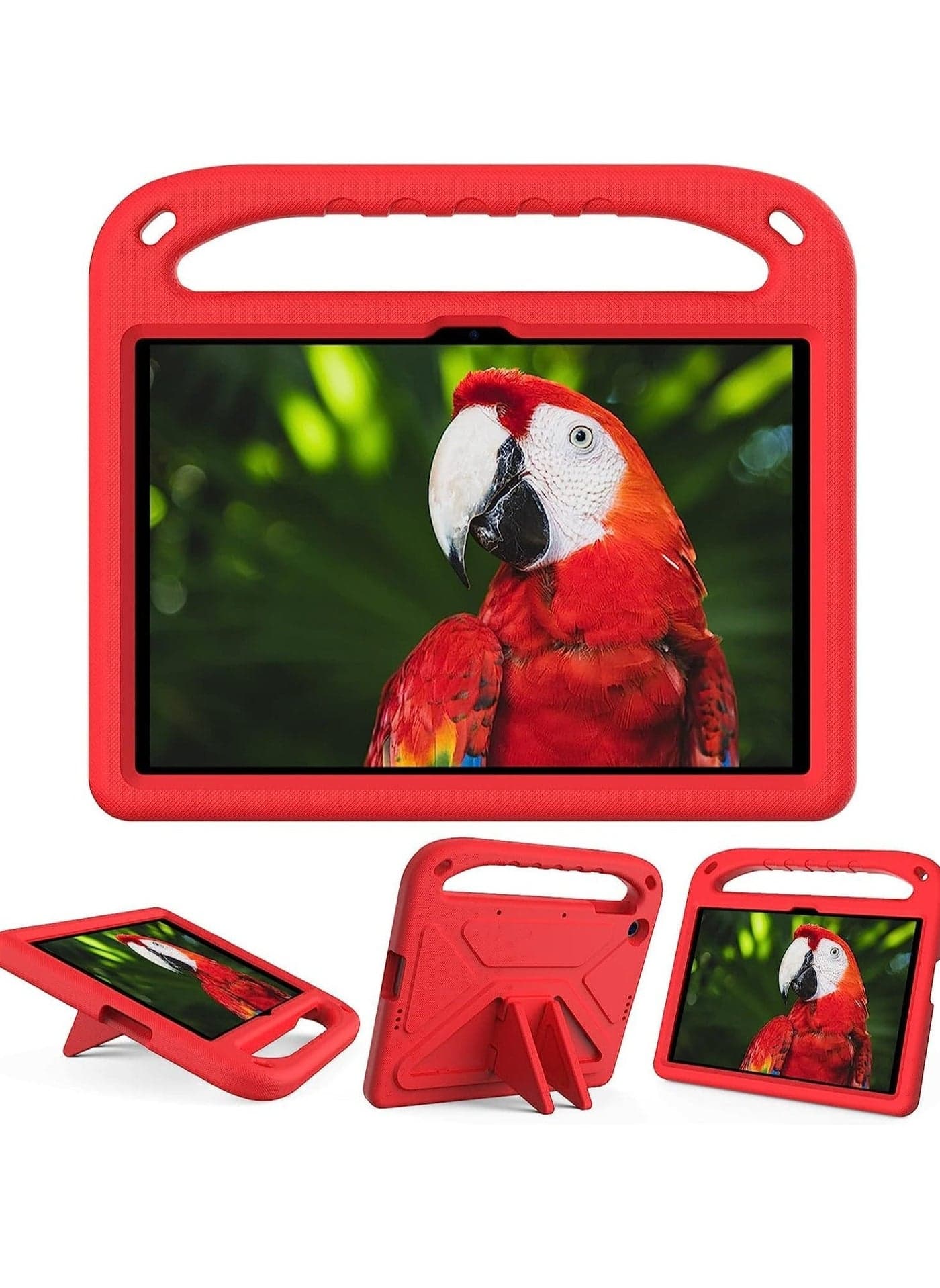 Honor Pad X8 / Honor Pad X8 Lite, Handle Case Shockproof Foam Case Child-Friendly with Collapsible Kickstand for Honor Pad X8 / Honor Pad X8 Lite (Red)