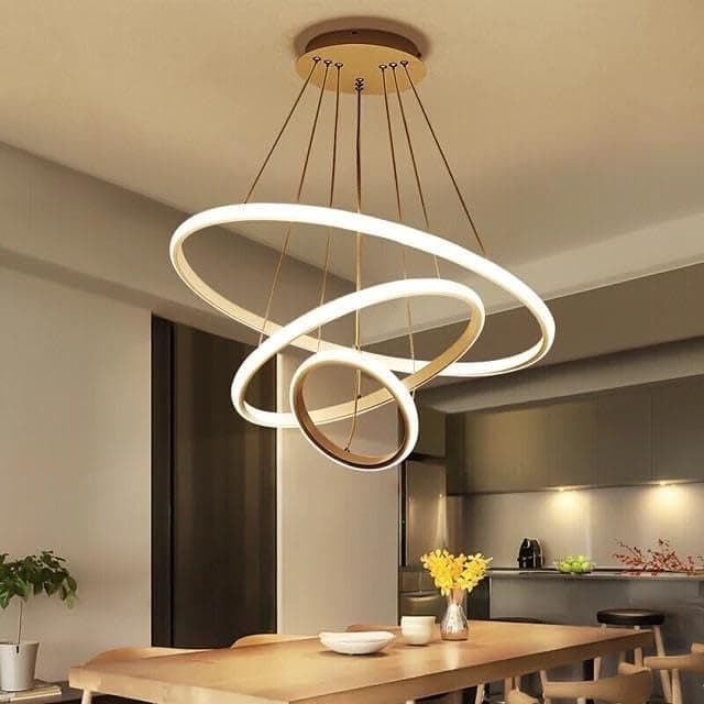 Homeluxe Modern LED Spiral Chandelier – Adjustable Color Temperature Pendant Light (3000K–6000K), Hanging Ceiling Fixture for Living Room, Dining Room, or Hall
