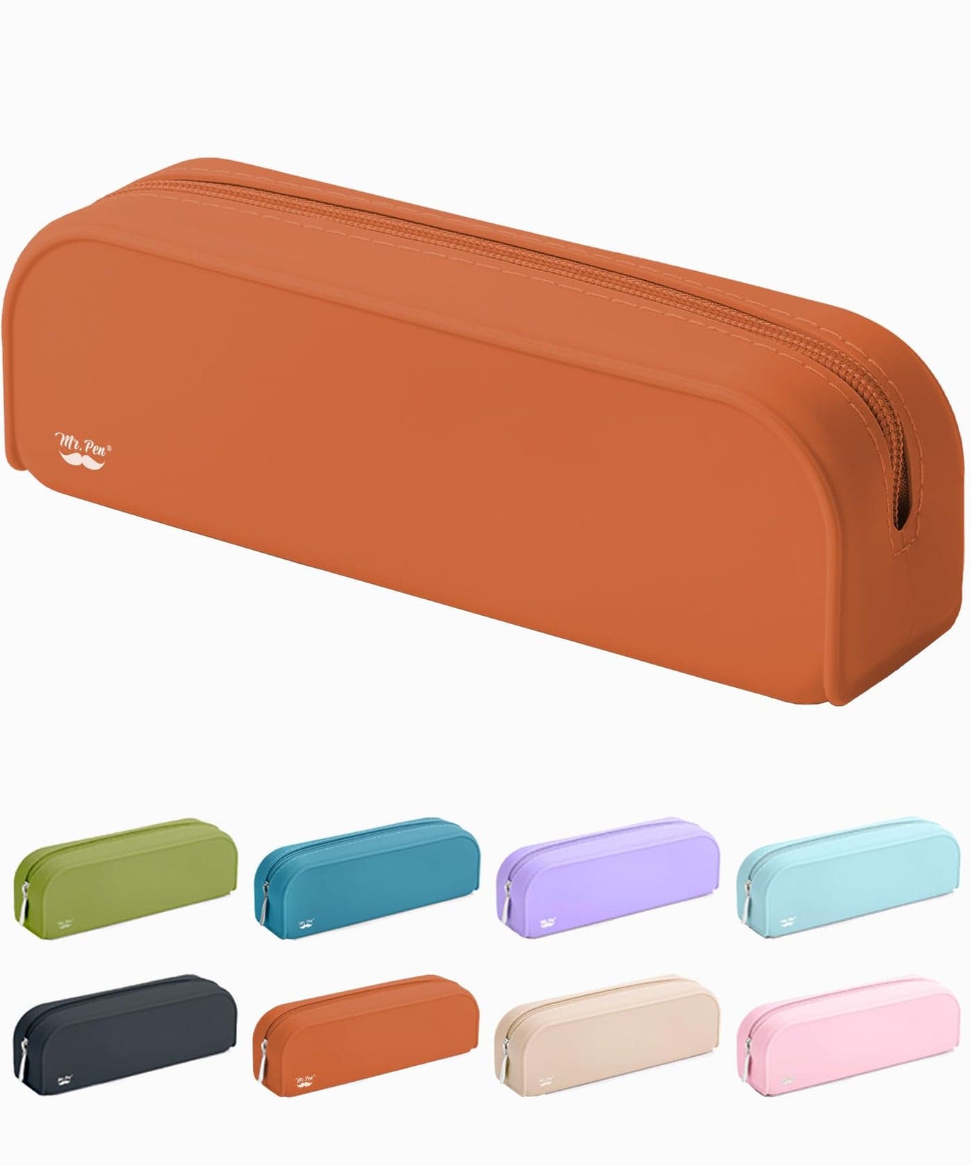 Mr Pen Silicone Pencil Case Terracotta Color Aesthetic Pencil Pouch