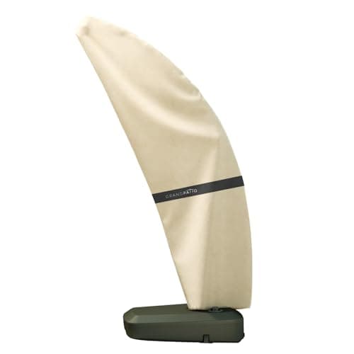 Grand Patio Deluxe Patio Umbrella Cover for 1013 FT Offset Umbrella with Curved Cantilever and Straight Pole Waterproof Cantilever Umbrella Cover with Zipper Weatherresistant Beige