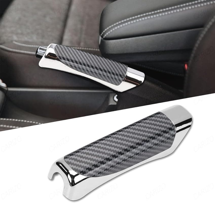 CARIZO ABS Electroplated Carbon Fiber Car Handbrake Grip with Compact & Anti-Slip Design Compatible with Hyundai Creta (2024) Facelift