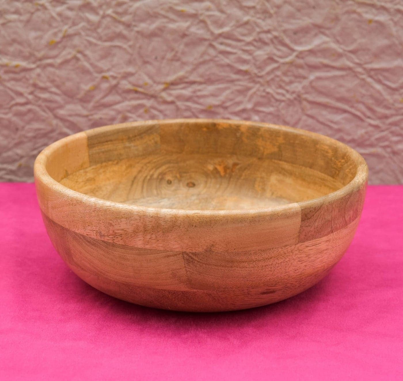 OGGN Natural Mango Wood Mixing & Serving Bowl, Handmade Wooden Salad Bowls, Antique Soup Serve Ware, Elegant Multipurpose Bowl for Salads, Soups, Snacks - Large (8 Inch)
