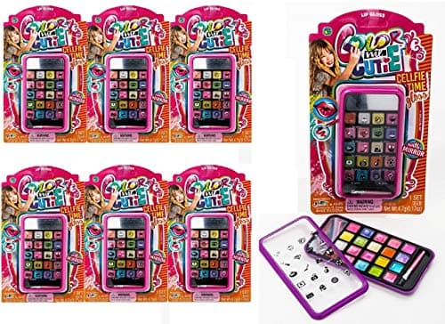 JARU Kids Makeup Beauty Toy Kit for Girls 6 Makeover Set Cell Case wMirror Brush Eyeshadow Palette Kids Real Makeup Washable Non Toxic Birthday Princess Party Gifts Cosmetic Toys 46456