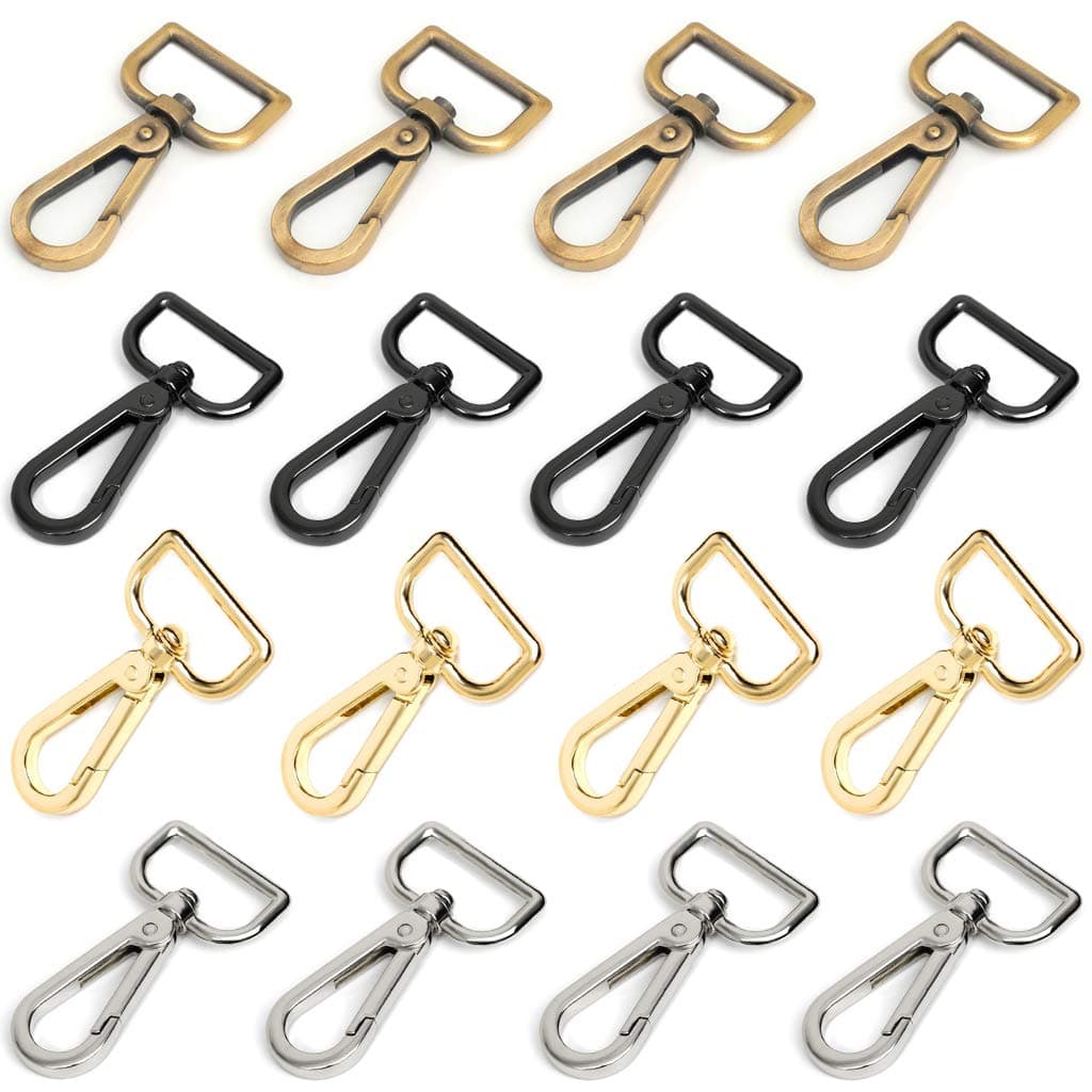 Swivel Clasps 1 D Ring Lobster Clasp Claw for Strap Push Gate Lanyard Swivel Snap Hook ClipsAssorted Color 16 pcs