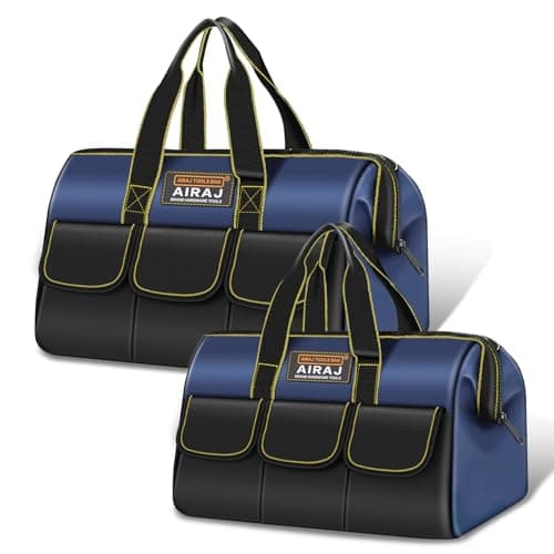 Tool Bag 2Pack Set AIRAJ 18 16 Portable Tool Storage Bag Wide Mouth Tool Bags for Men and Women Small Tool Tote Tool Organizer for Home RepairsGarage StorageProfessional Work Tool Box