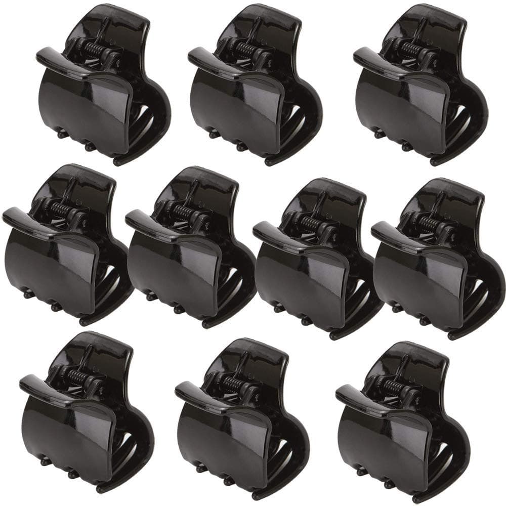 Yishenyishi 10 Pack Black Jaw Clips For Thick Hair Nonslip Hair Claw Clip for Women and Girls