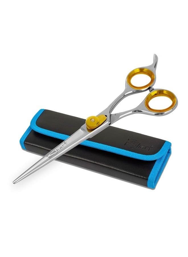 SHARF Gold Touch Barber 6.5 Inch, Professional Straight Shears 440c Japanese Stainless Steel Barber Scissors for Men and Women