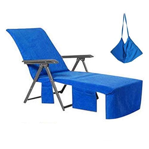 VOCOOL Lounge Chair Cover Microfiber Beach Chair Cover Towel Swimming Pool with Pockets Soft and Quick Dry Chaise Lounger Towel Cover for Sunbathing Garden Hotel, 85 x 30 inch