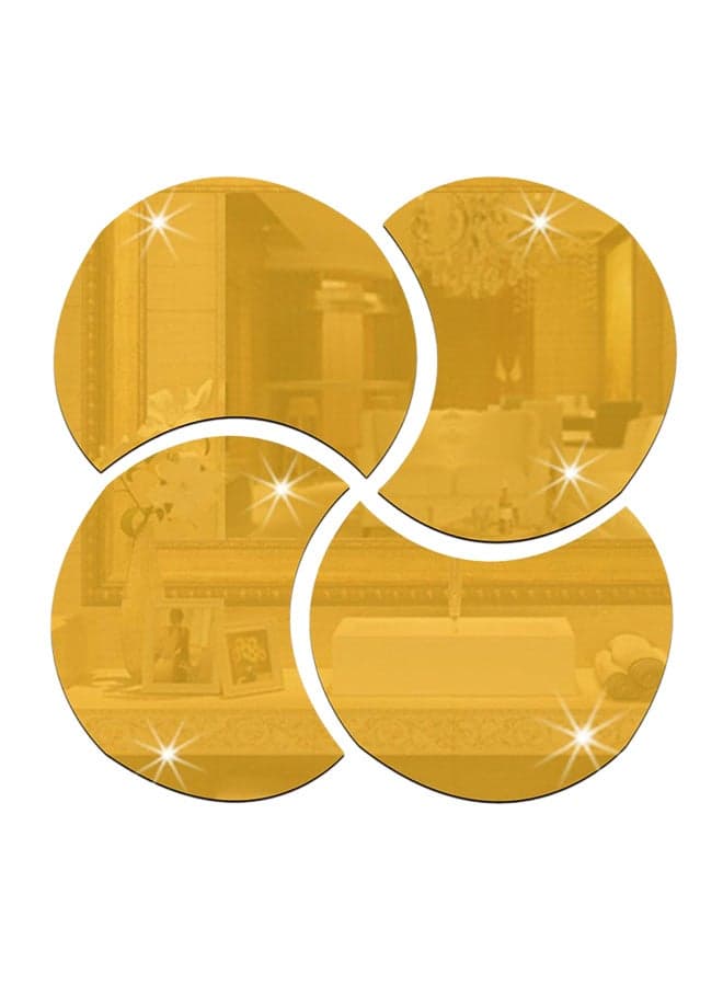 3D Stereo Removable Round Mirror Puzzle Mirror Wall Sticker Gold