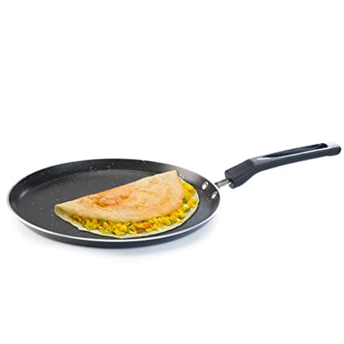 AGARO Elegant Non Stick Tawa, 28 cm Diameter, Induction and Gas Oven Friendly, Riveted Cool Touch Handle, Granite Finish, PFOA Free, 2.9 mm Thick, Dosa, Idli, Roti, Cooking, cookware, Black