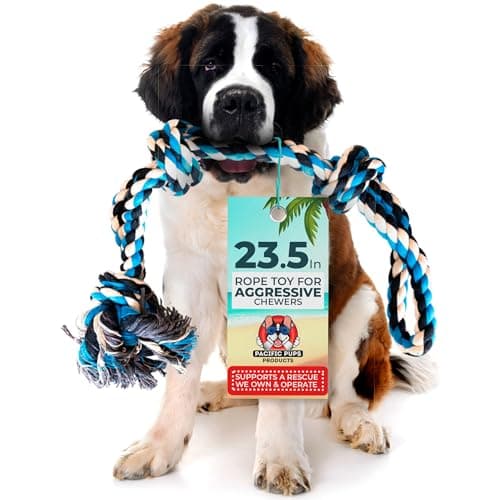 Pacific Pups Products Large Dog Rope Toy for Large Dogs 235 Dog Tug of War Toy Durable Big Pull Rope for Aggressive Chewers Teething Puppies