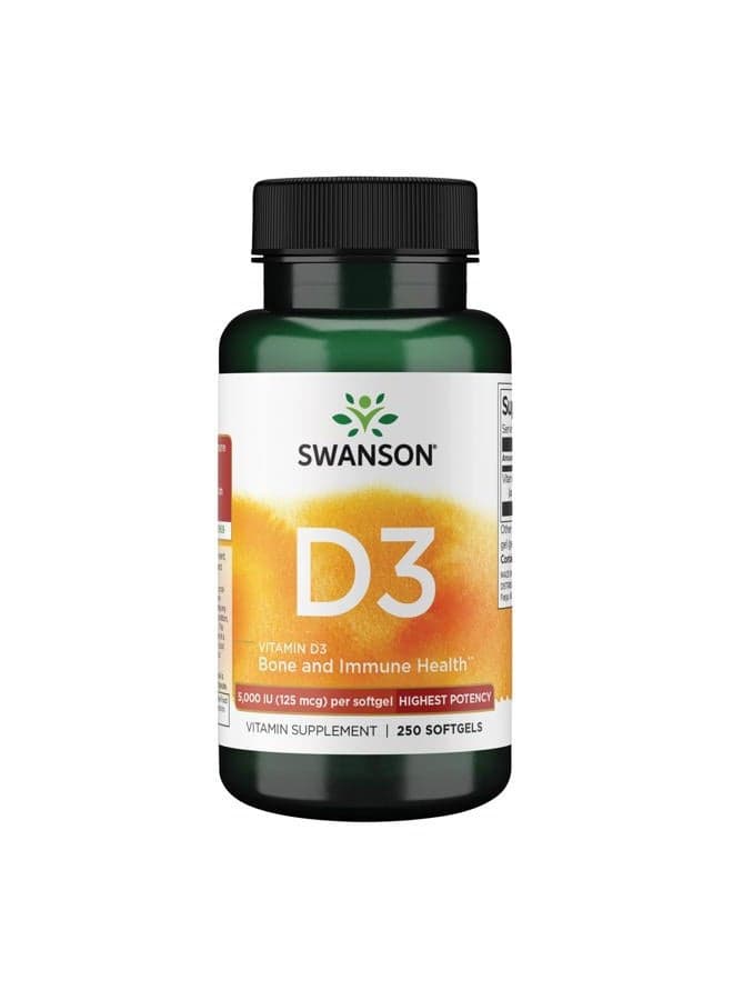 Highest Potency Vitamin D-3 5,000 Iu 250 Sgels