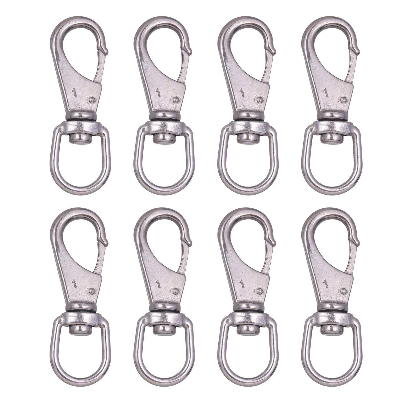 Mixiflor Stainless Steel Swivel Snap Hooks 8 Pcs 35 Inch Heavy Flag Clips for Flagpole Diving Clips Spring Hooks for Bird Feeders Pet Chains Dog TieOut Cable