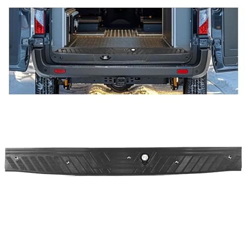 HECASA Rear Sill Plate Compatible with 20152023 Ford Transit 150 250 350 HD CargoCrew Van 20222023 Ford ETransit CargoCrew Van CK4Z6140374AA Rear Door Bumper Step Pad Molding Trim Black
