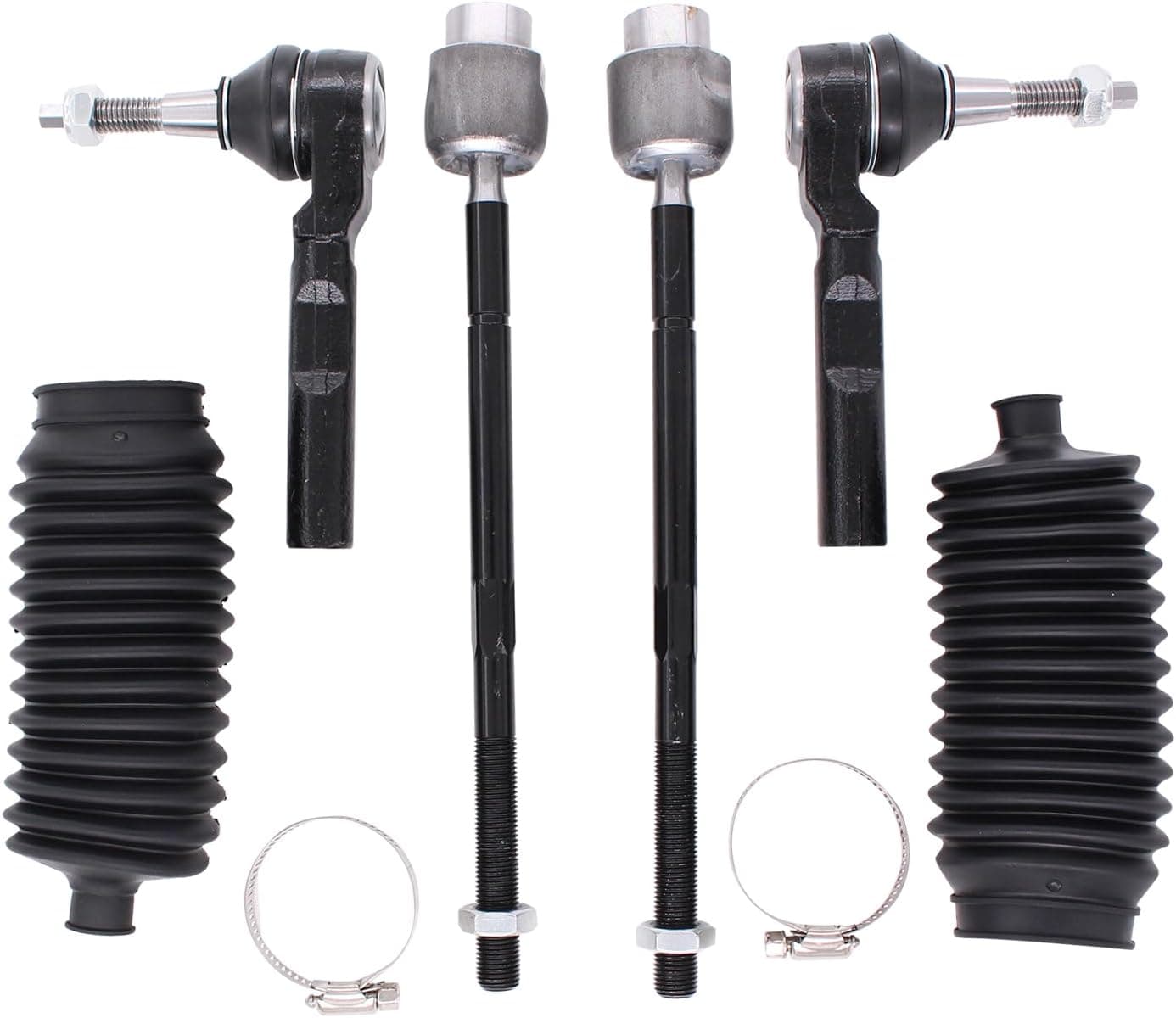 MOTOKU 6pc Front Suspension Tie Rod End Kit for Chevrolet Malibu, Pontiac G6, and Saturn Aura
