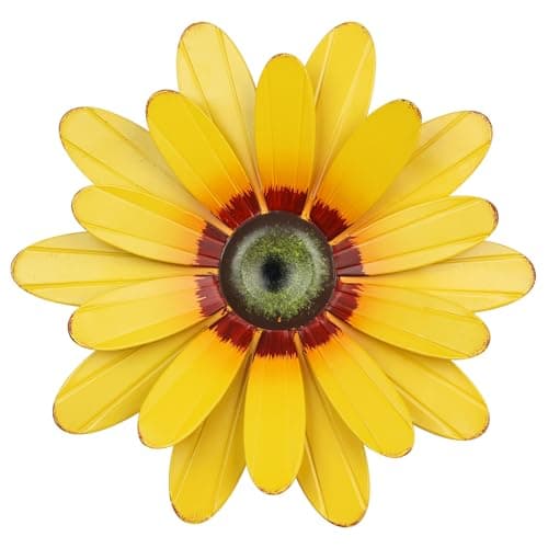 YEAHOME Sunflower Garden Decor, 11'' Metal Flower Wall Decor, Yard Hanging Wall Art Decorations for Kitchen, Bathroom, Living Room, Spring Boho Art for Indoor Outdoor
