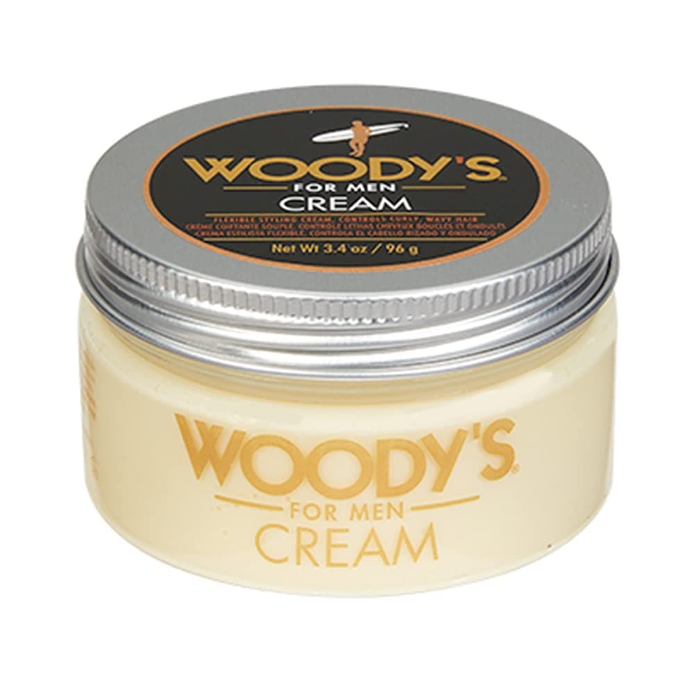 Woodys Styling Cream for Men Controls CurlyWavy Hair WaterSoluble Mild Hold Healthy Shine 34 oz