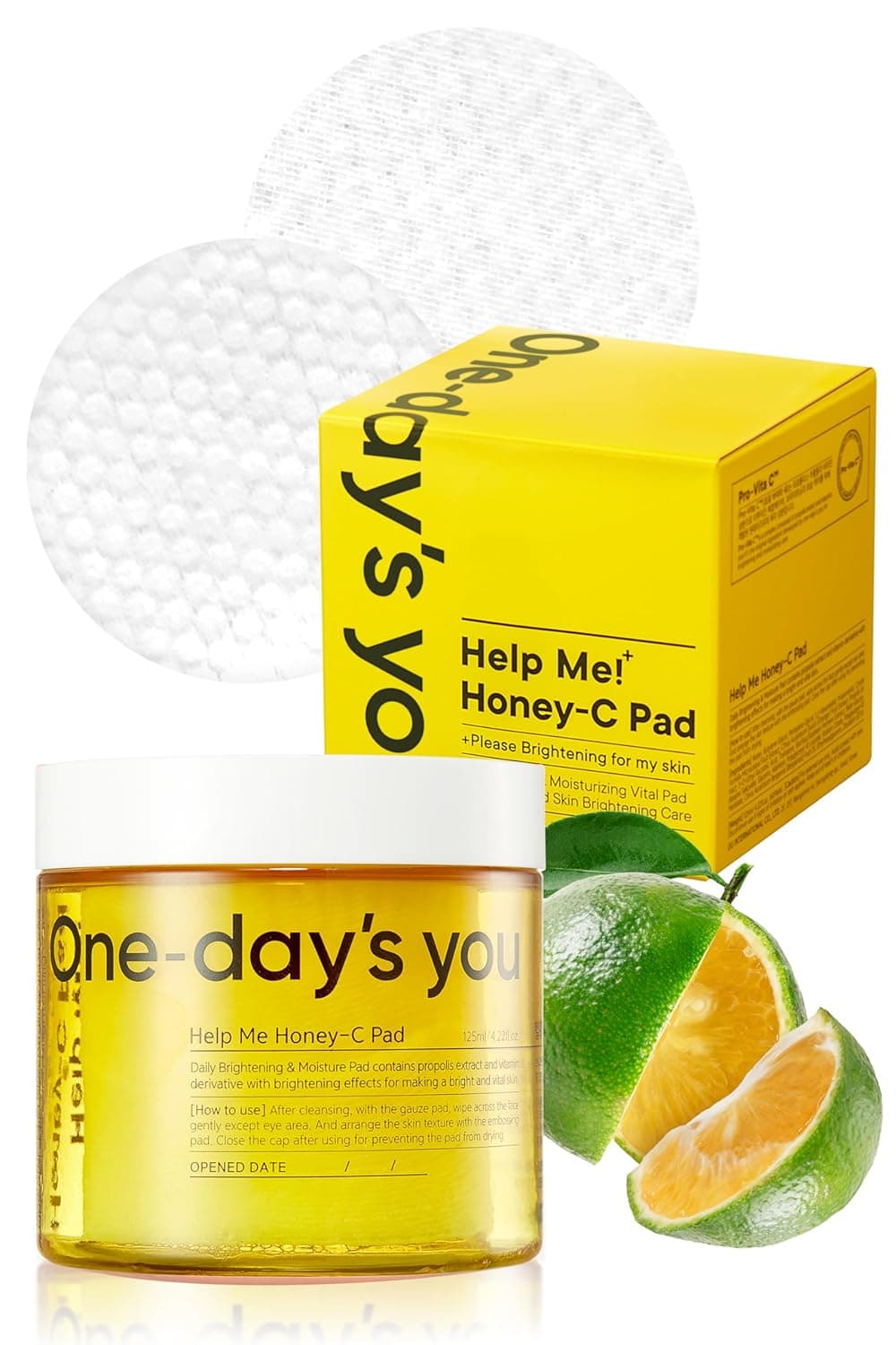 ONEDAYS YOU Help Me Honey GlowC Pad Face Toner Pads Korean Skin Care Blemish Pads for Face Cleansing Facial Cleansing Pads Korean Skin Care Products Vita C Toner Pads for Face 60 sheets