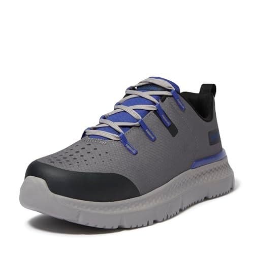 Timberland PRO Men's Intercept Steel Safety Toe Industrial Athletic Work Shoe, Medium Grey/Blue, 9.5M