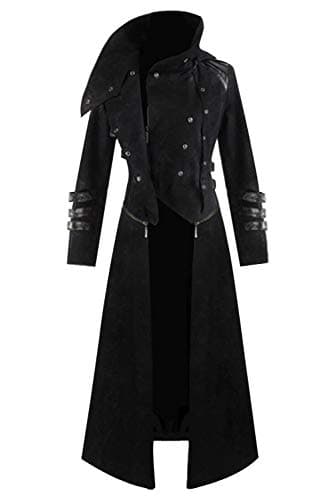 Dark Paradise Mens Medieval Steampunk Coat Tailcoat Jacket Halloween Long Gothic Victorian Vintage Costume
