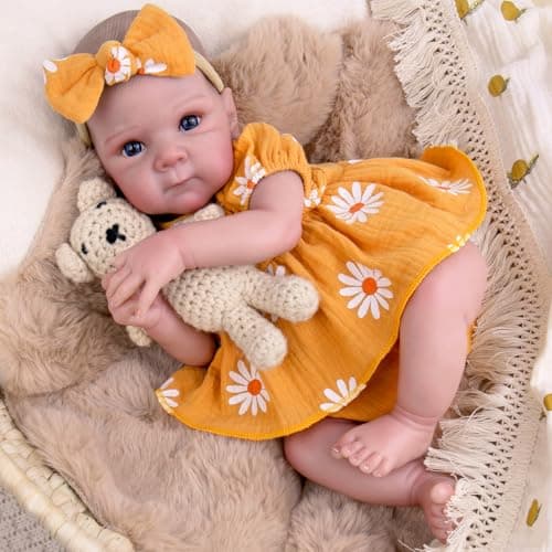 Aori Reborn Baby Doll Realistic Girl 20 inches Soft Cloth Body and Vinyl Limbs Lifelike Newborn Baby Dolls for Kids Imaginative Play Emotional Comfort for The Elderly