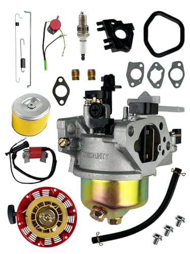 TURBOTUNITY Carburetor Tune up Kit for Honda GX390 GX340 & 11hp 13hp Clones Predator 420 Small Engines w/Recoil starter & Ignition coil Overhaul kit