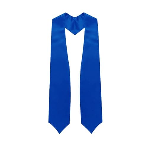 Endea Royal Blue Graduation Stole - Plain Color, Unisex, 62" Graduation Sash (Royal Blue)
