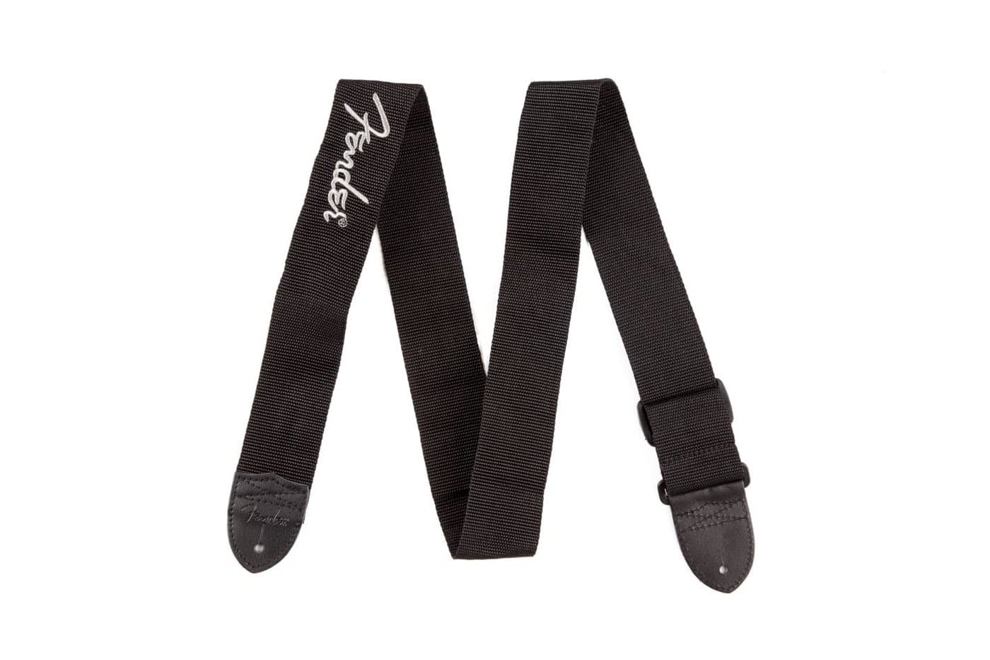 Fender Logo Guitar Strap, Guitar Accessories, 2in, Black with Gray Logo