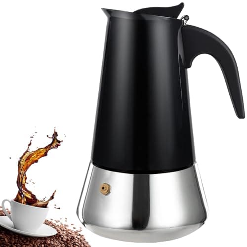 DITOSH 9 Cup Stovetop Espresso Maker Stainless Steel Moka Pot Stove Top Percolator Italian Coffee Makers Capable Mocha Greca Machine Cafe Classic Induction Cookers for Home and Camping 450ml 15oz