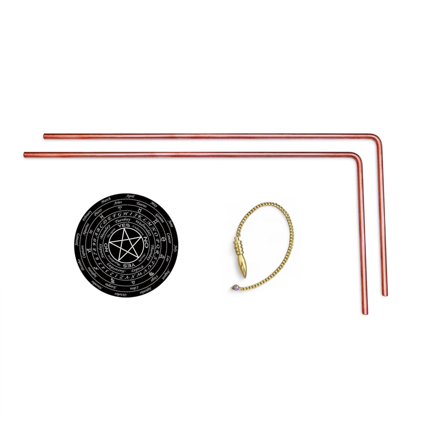 Treemaison Brass Dowsing Rods Pair Diameter5 MM Set of Board Brass Pendulum Aura Energy Checker Feng Shui Reiki Dowser Divining Rod LRod Pendulum Assorted Without Handle