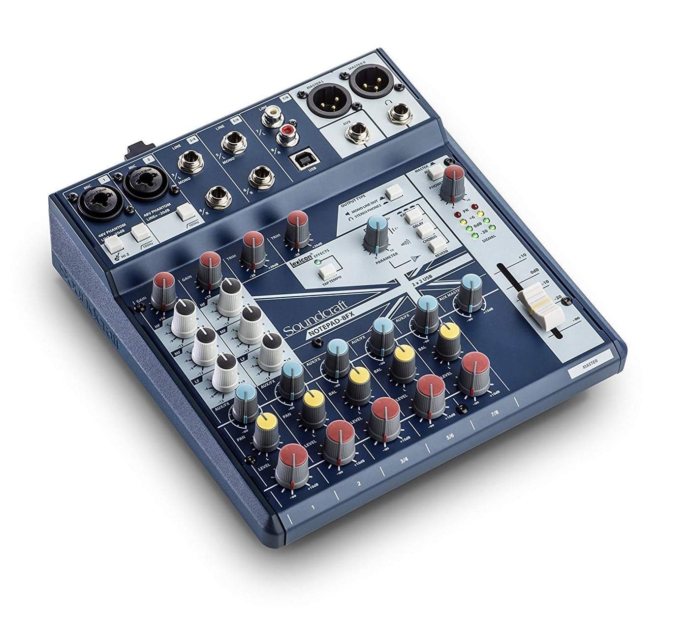 Notepad-8FX Small-format Analog Mixing Console with USB I/O and Lexicon Effects