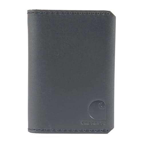 Carhartt Men's Craftsman Leather Wallets, Available in Multiple Styles and Colors, Black (Front Pocket Bi-fold)