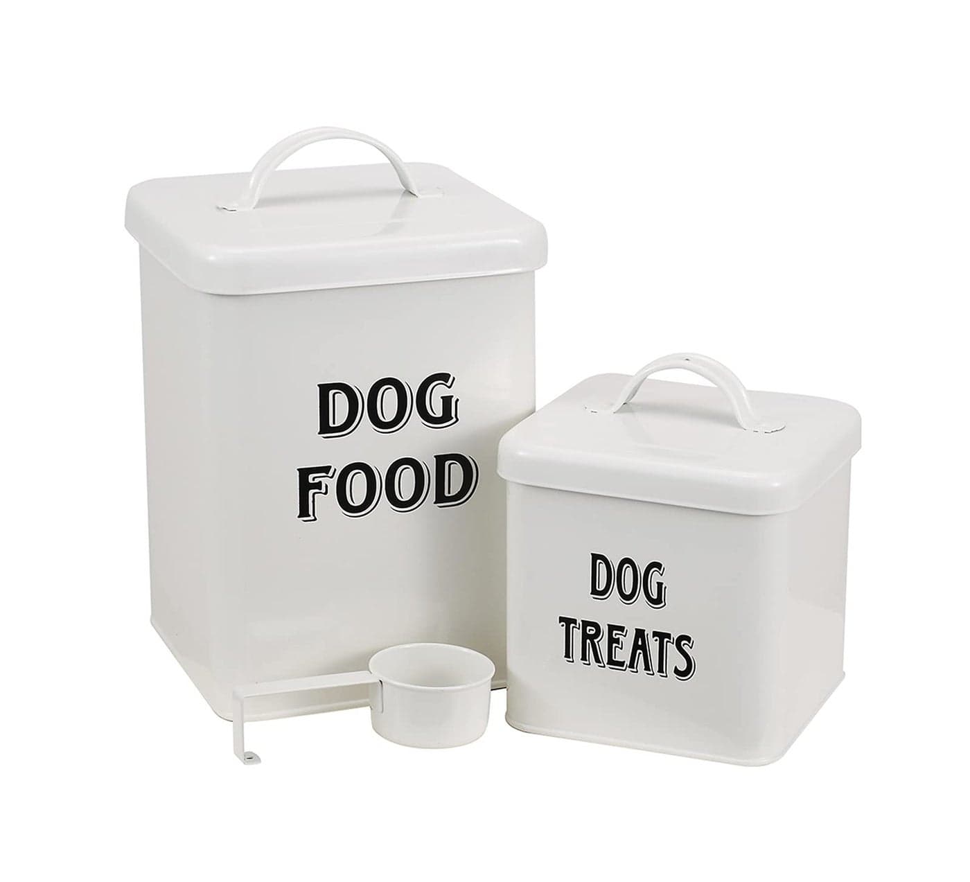 Morezi Dog Food Storage Container Farmhouse Pet Food Treats holder with Lid and Scoop, Perfect Sturdy Canister Tins for Kitchen Countertop, Shelf, Great Gift for Pet Owners - Dog Food