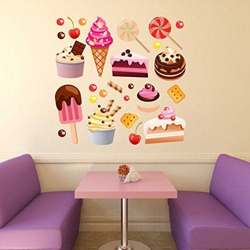 Wallstick Cup Cakes wallstickers (Vinyl 55 cm x 55 cm)