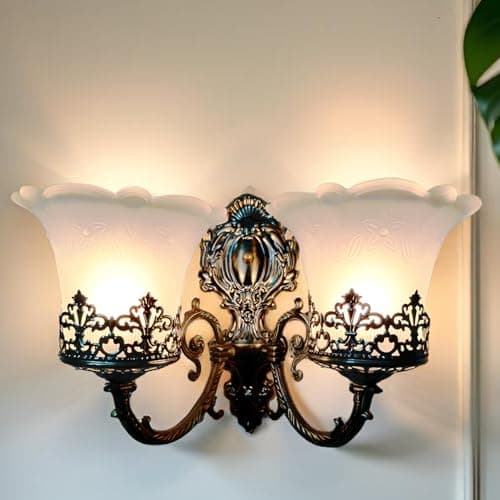 DarkVision Metal Antique Designer Imported Wall Light Wall Lamp For Bedroom, Living Room,Kitchen, Bars, Malls, Besides The Bed, Balcony Home Decoration (1112 (Double), Without Bulb)
