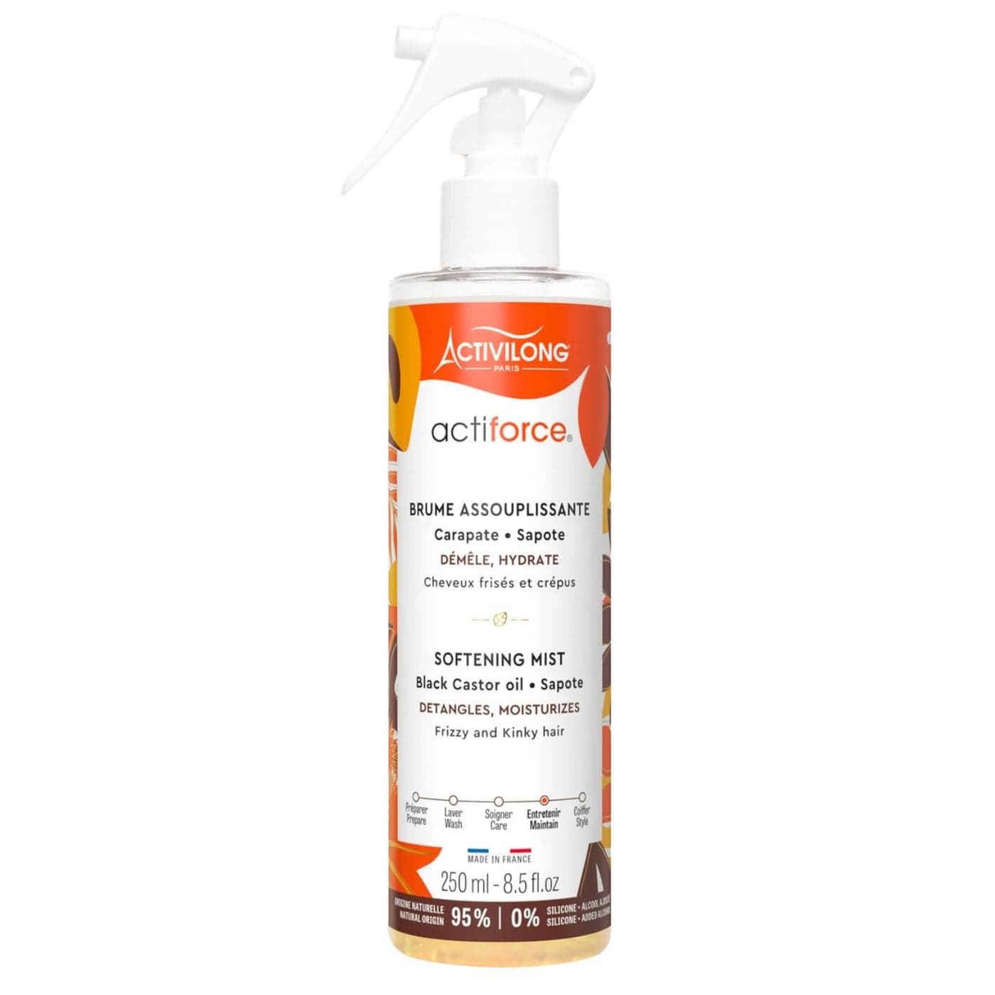 Actiforce Softening Mist Detangles and Softens Hair Without Weighing It Down Infused with Black Castor Oil and Sapote Hydrate Nourish and Revitalize Your Hair with Ease 250 ml