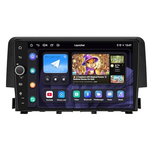 JOYING Car Radio for Honda Civic 20162021 Android 13 Car Stereo 9 Inch Head Unit with Carplay Android Auto Mirror Link GPS Navigation Bluetooth 50 Volume KnobJYHT145N8