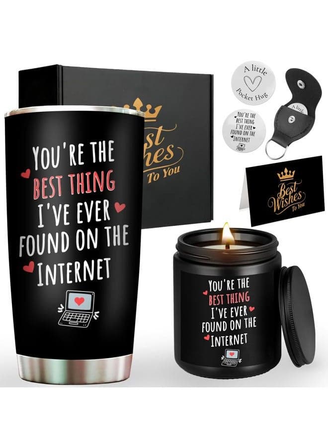 Anniversary Valentines Day Gifts for Him Boyfriend Husband Friends, Romantic First Date Gifts for Him Boyfriend New Relationship, You're The Best Thing I Found On The Internet Gift Set for Men