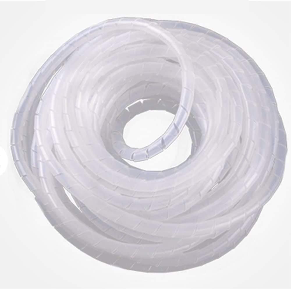 ELECTRRIUS PVC Spiral Wrapping Band for Cable Wire Wrap Manager Size 6 MM Dia 14 INCHWhite Zip OrganizerApproximately Length 25 Meter