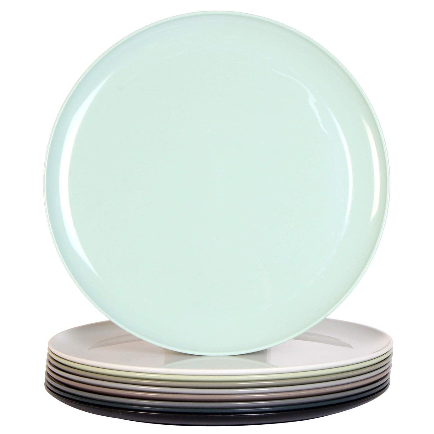 Youngever 10 Inch Plastic Plates Large Plates Dinner Plates Set of 9 9 Urban Colors